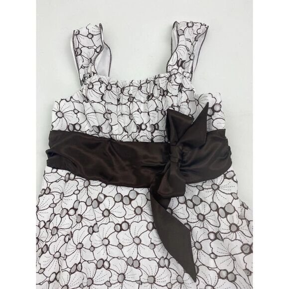 2004 My Michelle Girls Handkerchief Hemline Dress Brown - Girls Size 10 - Picture 2 of 10